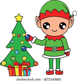 cute elf christmas elf sublimation clipart 