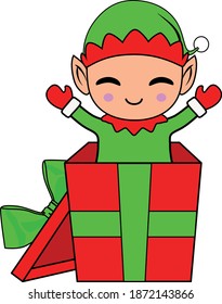 Cute Elf Christmas Elf Sublimation Clipart 