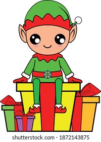 Cute Elf Christmas Elf Sublimation Clipart 