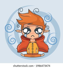 Cute elf weinen sehr traurig