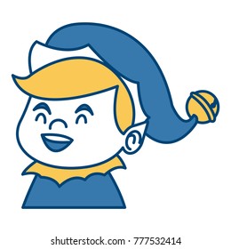 Cute elf face christmas cartoon