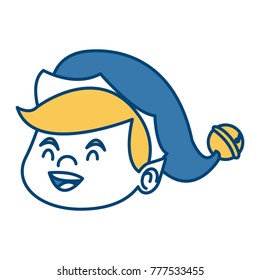 Cute elf face christmas cartoon