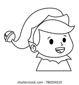 Cute elf face christmas cartoon