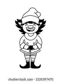 cute elf with hat on white background vector illustration design