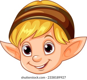 Cute Elf Head Cartoon Character illustration