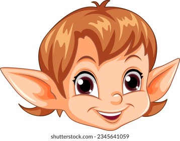 Cute Elf Head Cartoon Character illustration