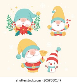 CUTE ELF AND LITTLE SNOWMAN CHRISTMAS CELEBRATION