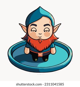 cute elf mascot vector illustration