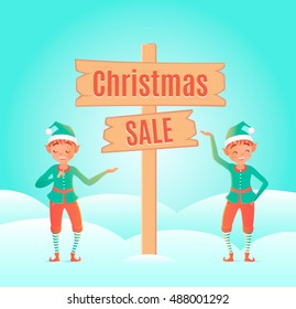 Cute elf. Vector illustration. Design template