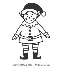 Cute elf. Vector illustration on white background