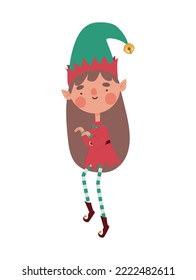 cute elf woman illustration over white