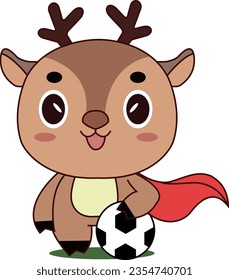 Cute elk playing football  cloak