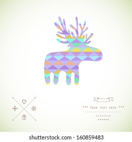 Cute elk in vector on a white background