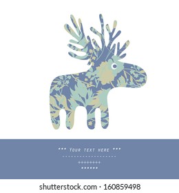 Cute elk in vector on a white background
