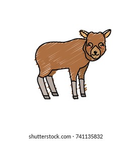 cute elk wild animal icon