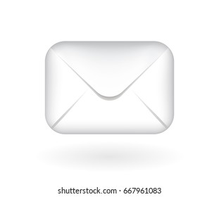 Cute Email Icon on White Background . Isolated Vector Illustration 