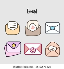 cute email icon vector design