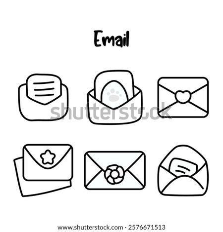 cute email icon vector design black white