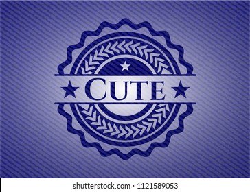 Cute emblem with jean high quality background