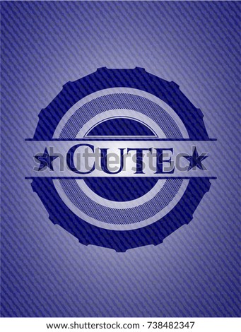Cute emblem with jean high quality background
