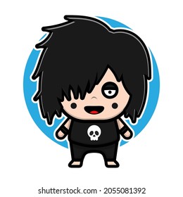 Cute Emo Boy Character Design