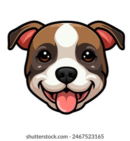 Cute emoji amstaff pitts face avatar icon profile