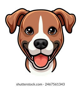 Lindo emoji amstaff pitts cachorros sonrisa cara avatar icono perfil