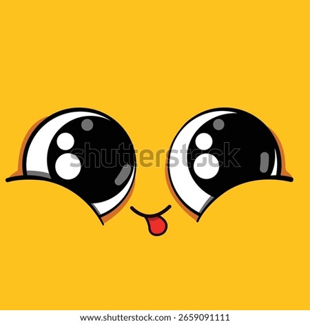cute emoji with beautiful eyes vector illustrator