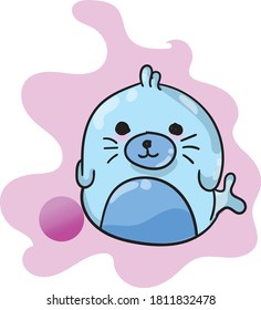 
cute emoji  cartoon pink blue