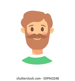 Cute Emoji character. Cartoon style emotion icons. Isolated boy avatars with nice facial expressions. Flat illustration man's emotional face. Hand drawn vector drawing emoticon