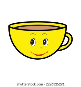 Cute emoji cup art vector graphics