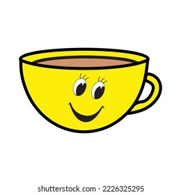 Cute emoji cup art vector graphics