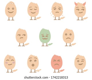Cute emoji easter vector eggs