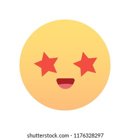 Cute emoji - emoticon icon. Vector illustration.
