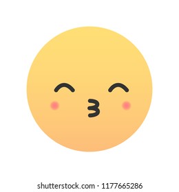 Cute emoji - emoticon icon. Vector illustration.