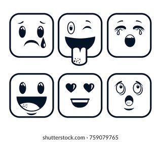 cute emoji emoticons emotional faces icons