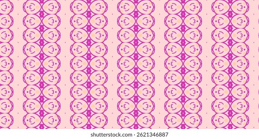 Cute Emoji Face Seamless Pattern – Pink and Peach Tones