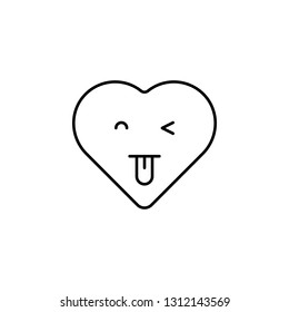 cute emoji icon. Element of heart emoji for mobile concept and web apps illustration. Thin line icon for website design and development, app development