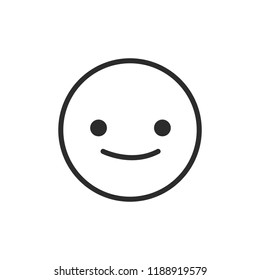 Cute emoji icon in outline. Vector illustration.