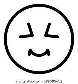 Cute emoji icon. Outline Cute emoji vector icon for web design isolated on white background