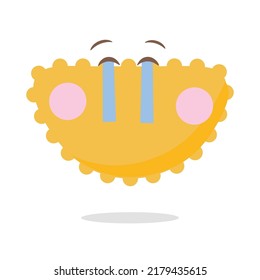 Cute emoji illustration on white background