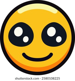 Cute emoji with large eyes and a happy expression.