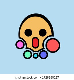 Cute emoji mascot With white background.vector illustration design