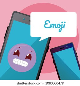 Cute emoji on smartphone