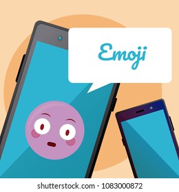 Cute emoji on smartphone