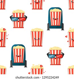 cute emoji popcorn buckets with red and white strips watch film and express different emotions