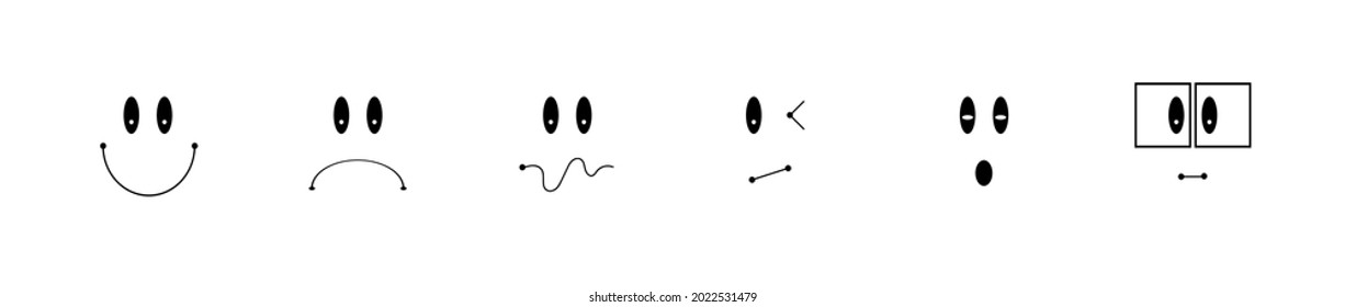 cute emoji set. Facial expressions icon set.