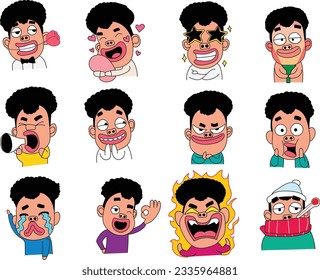 cute emojis of kribo characters with various styles