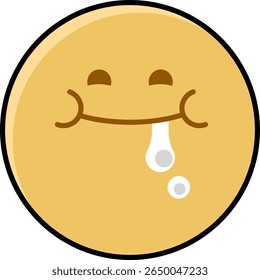 Cara de estilo emoji lindo que indica algo es delicioso. Ideal para comentarios de comida, menús, reacciones.
