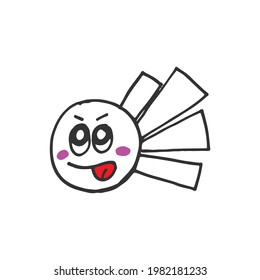 un bonito emoticono gastronómico sobre fondo blanco. vector dibujado a mano.